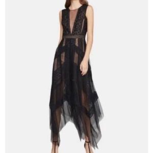 bcbgmaxazria dress black and blue size 2